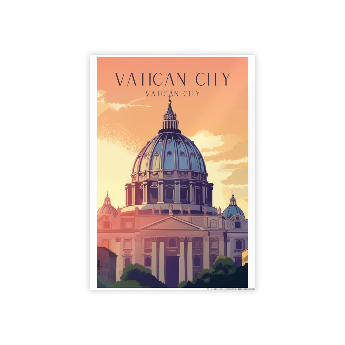 Vatican City Art Deco Travel Poster