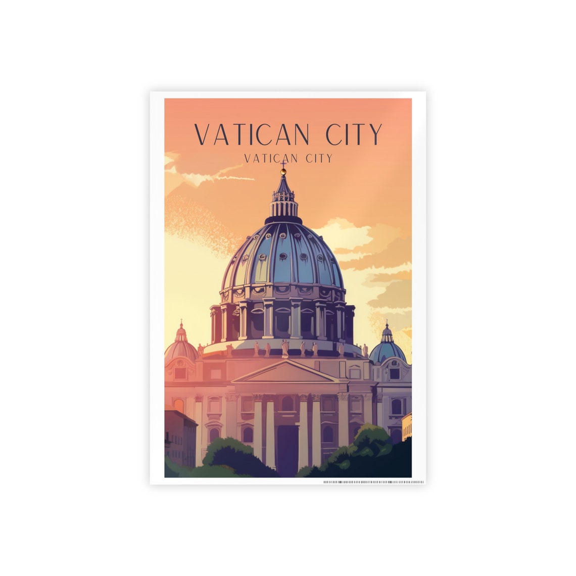 Vatican City Art Deco Travel Poster - Image 4