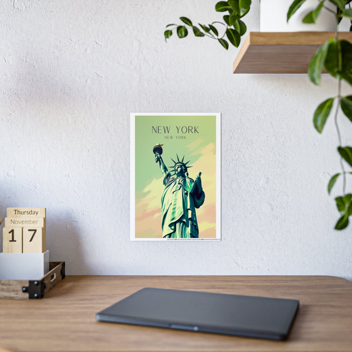 New York Art Deco Travel Poster, Statue Of Liberty - Image 3