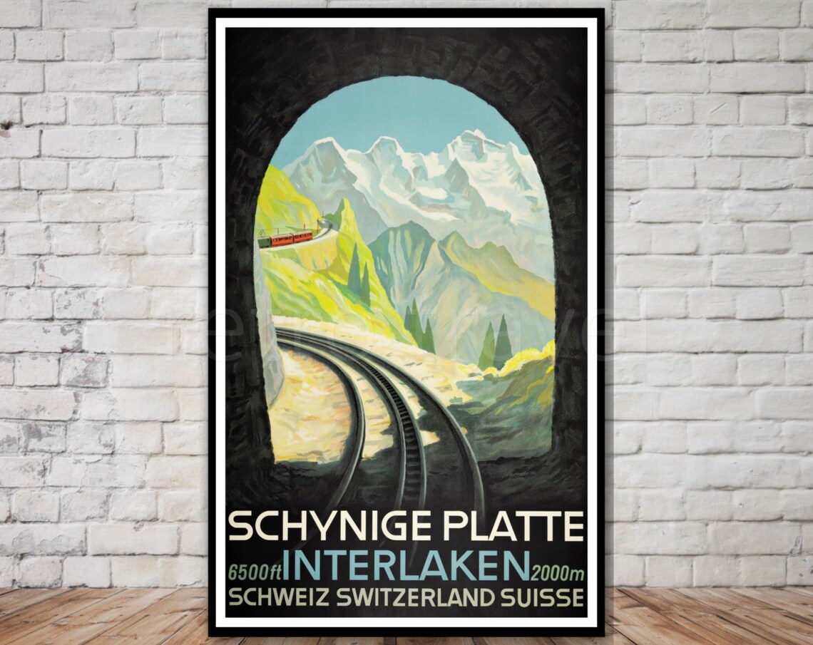 Schynige Platte Interlaken Railway Travel Poster