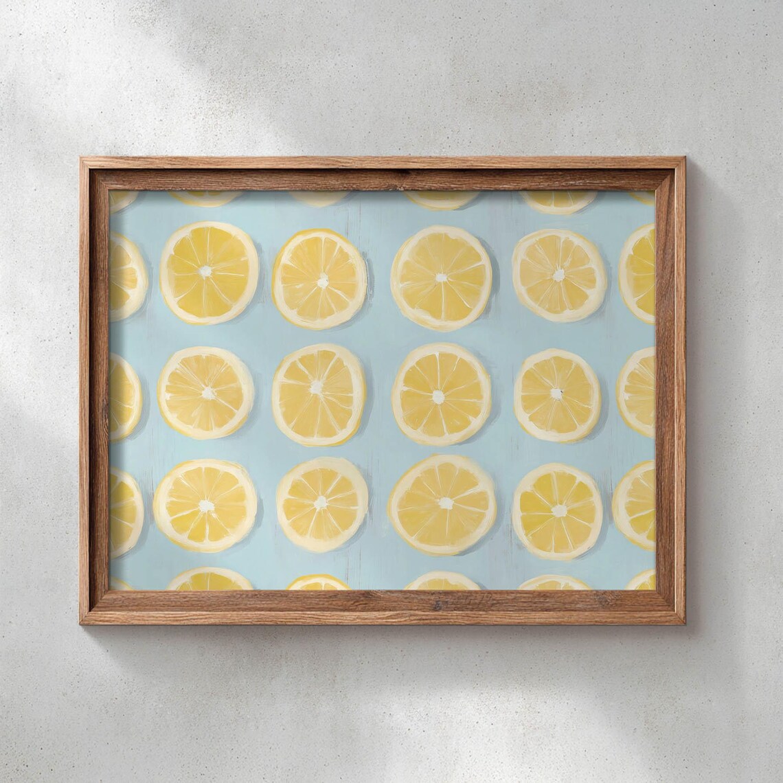 Sunny Yellow Lemon Slice Pattern Poster Print