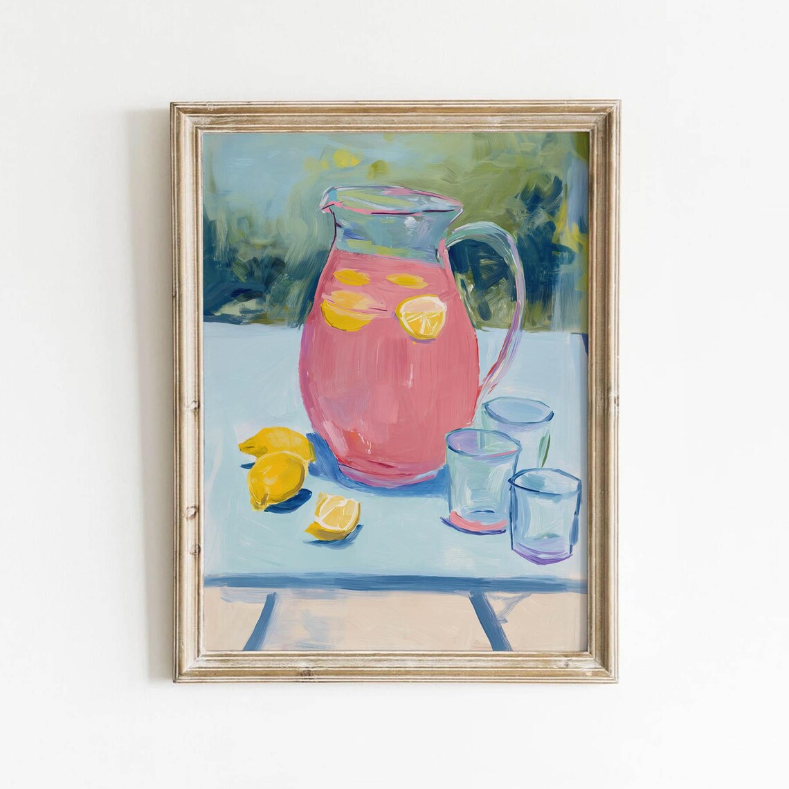 Pink Lemonade Still Life, Retro Coquette Art Print