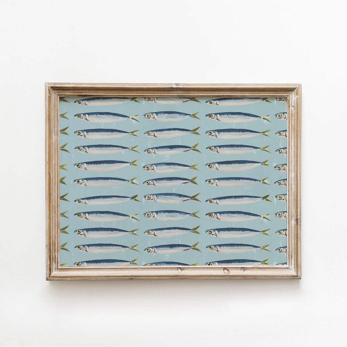 Stacked Sardine Kitchen Art Print, Minimalist Design