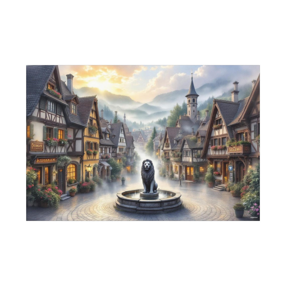 German Village Abstract Art Print - Image 3