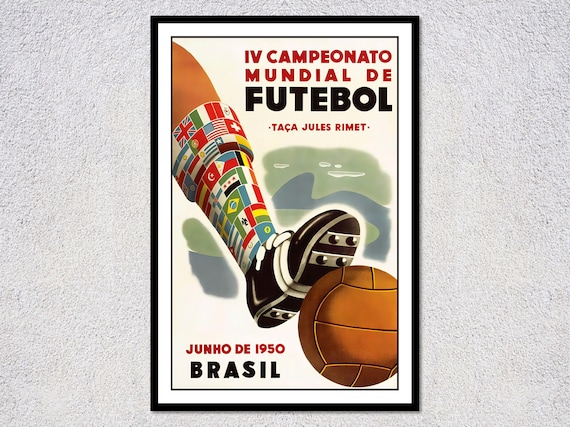 World Cup 1950 Brazil Promotional Travel Poster