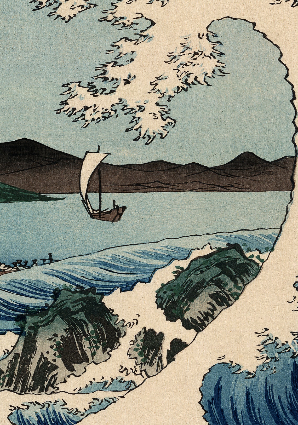 Mount Fuji From Satta Point Hiroshige Japanese Ukiyo-e Seascape Print