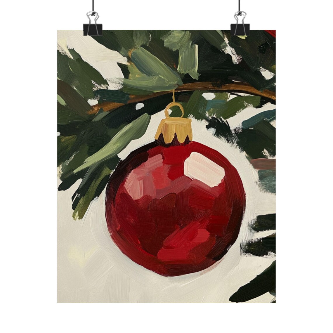 Christmas Ornament Art Print, Festive Holiday Decor