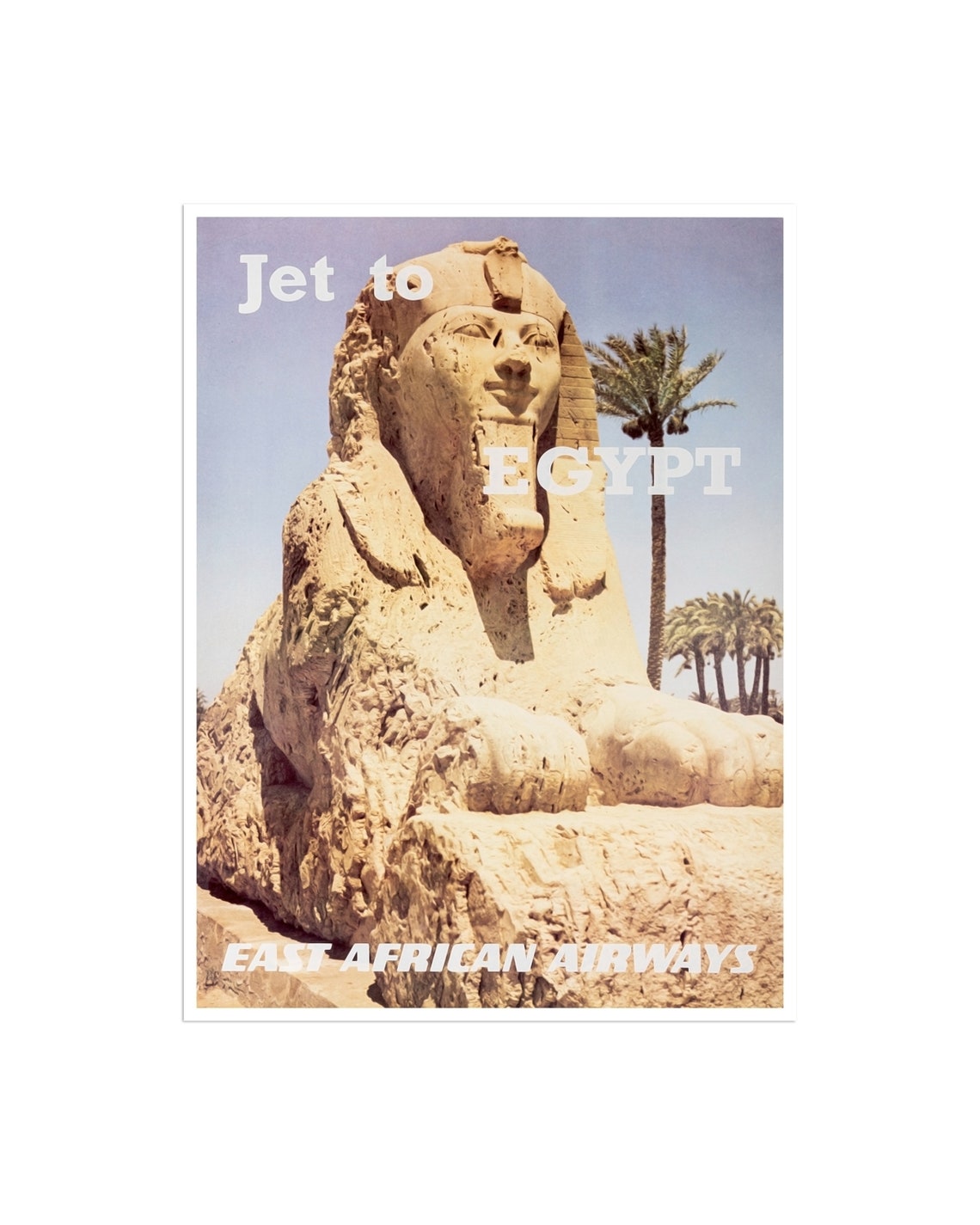 Jet to Egypt Great Sphinx Vintage East African Airways Poster