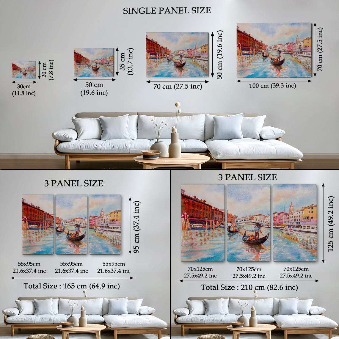 Venice Canal Gondolas Rialto Bridge Watercolor Italy Romantic Poster - Image 4