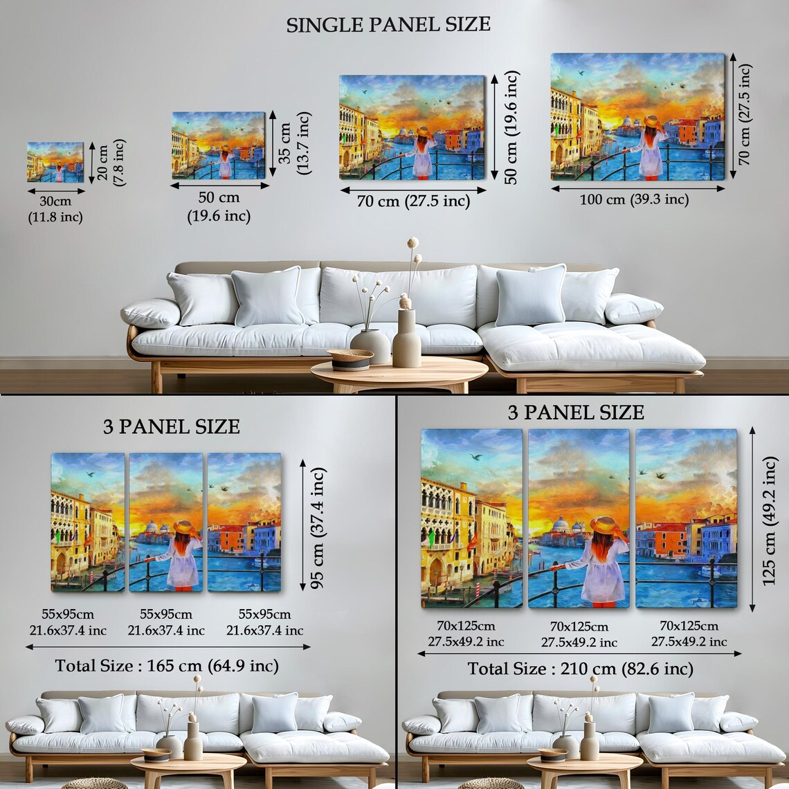 Venice Grand Canal Bridge Sunset Woman Straw Hat Golden Sky Poster - Image 4