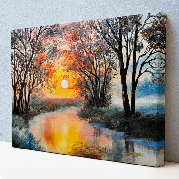 River View In Winter Snow Wall Art Nature Print Nature Art Landscape Wall Table Nature Wall Decor