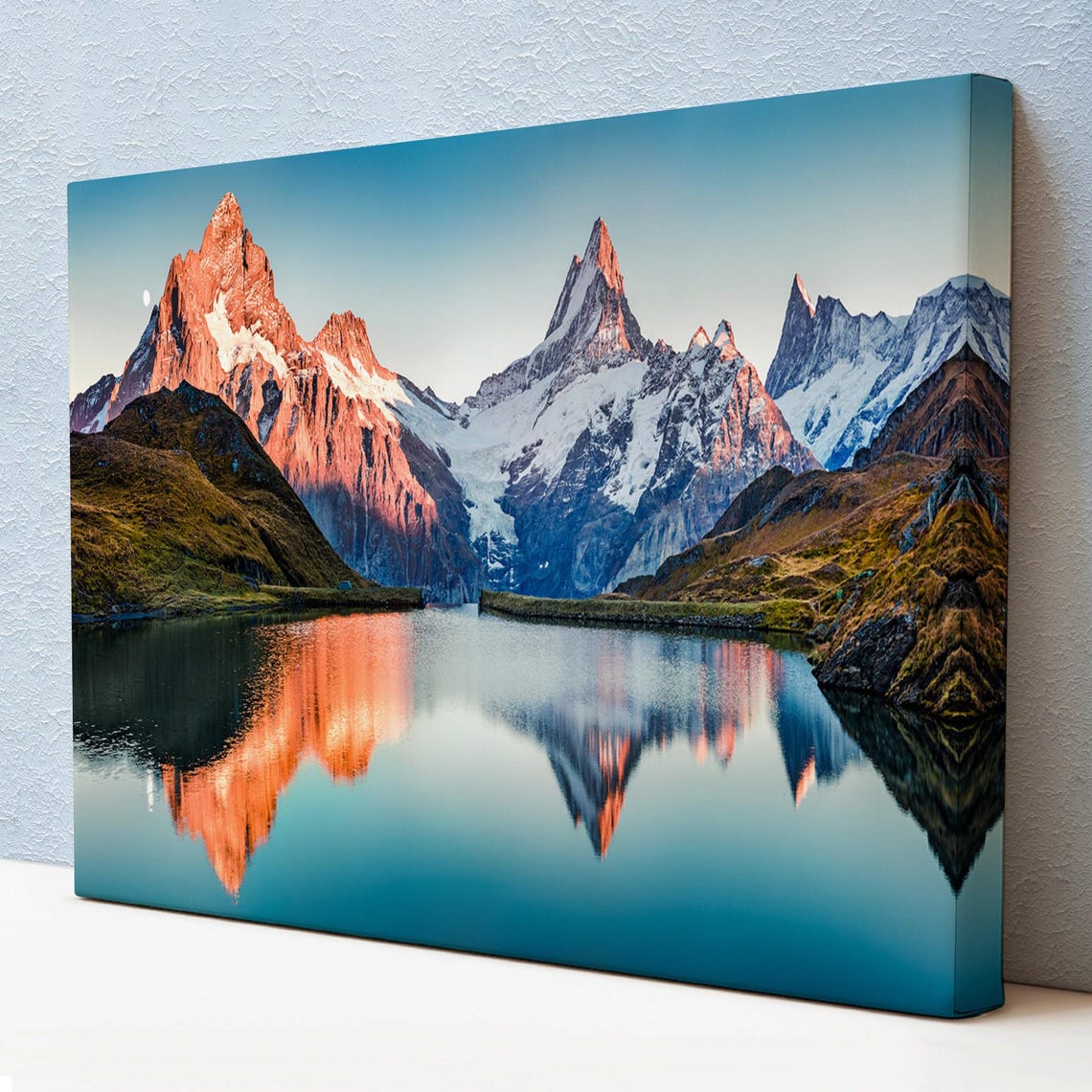 Bachalpsee Lake Swiss Alps Sunrise Mirror Reflection Peaks Poster