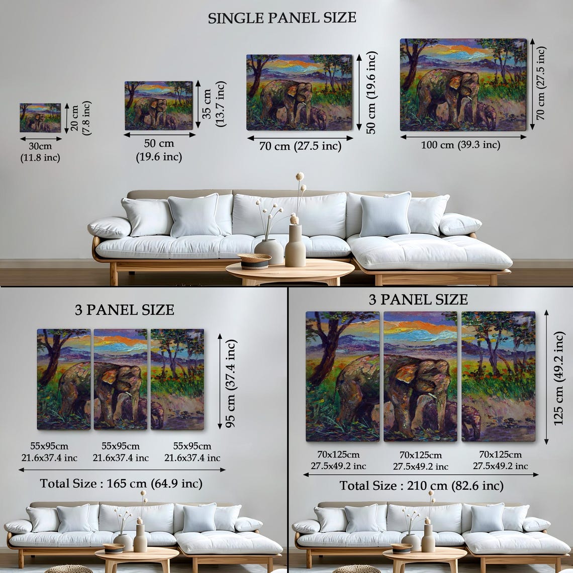 Mother and Baby Elephant Forest Impressionist Wildlife Art Poster - Image 4