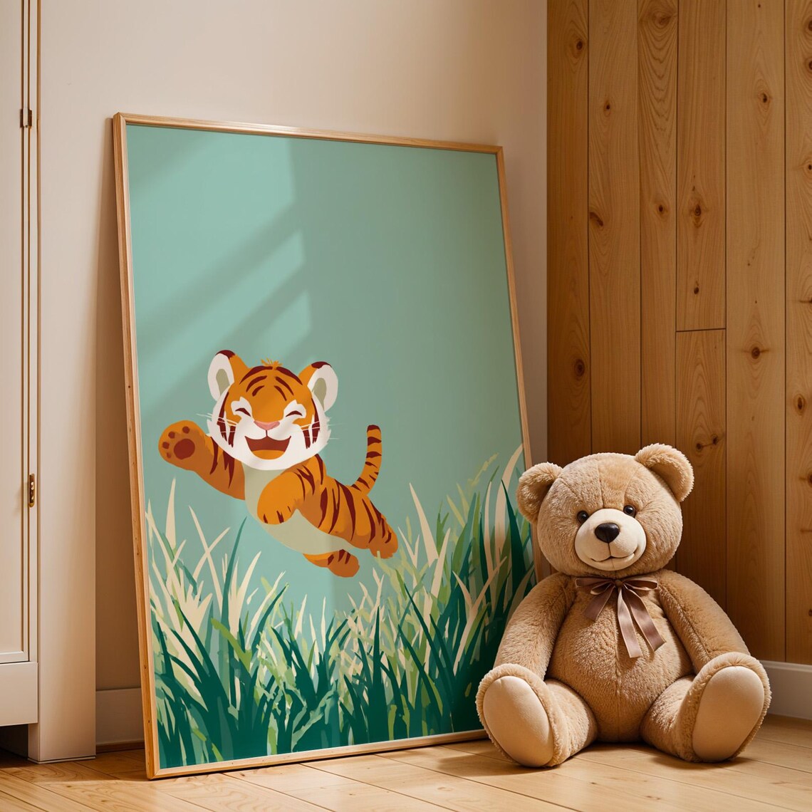 Baby Tiger Poster, Cute Safari Nursery Art Print