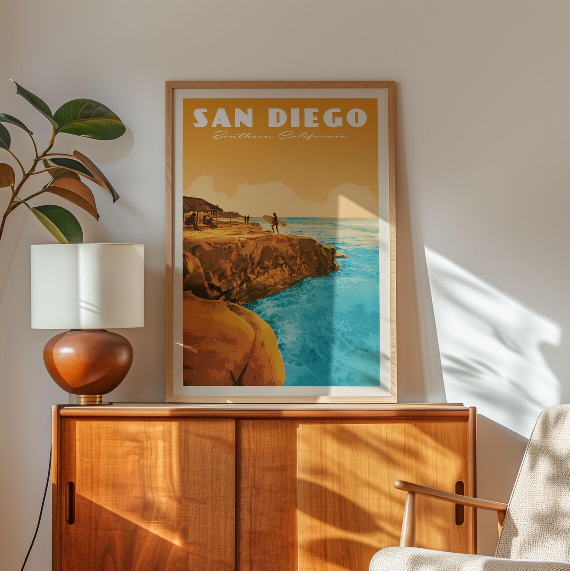San Diego Travel Poster, Southern Place Art Print