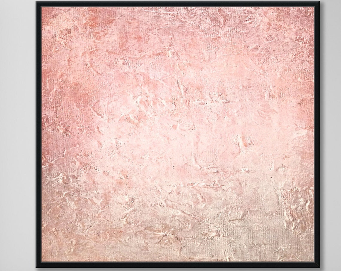 Blush Pink Minimal Textured Abstract Neutral Tones Wall Art Print - Image 3
