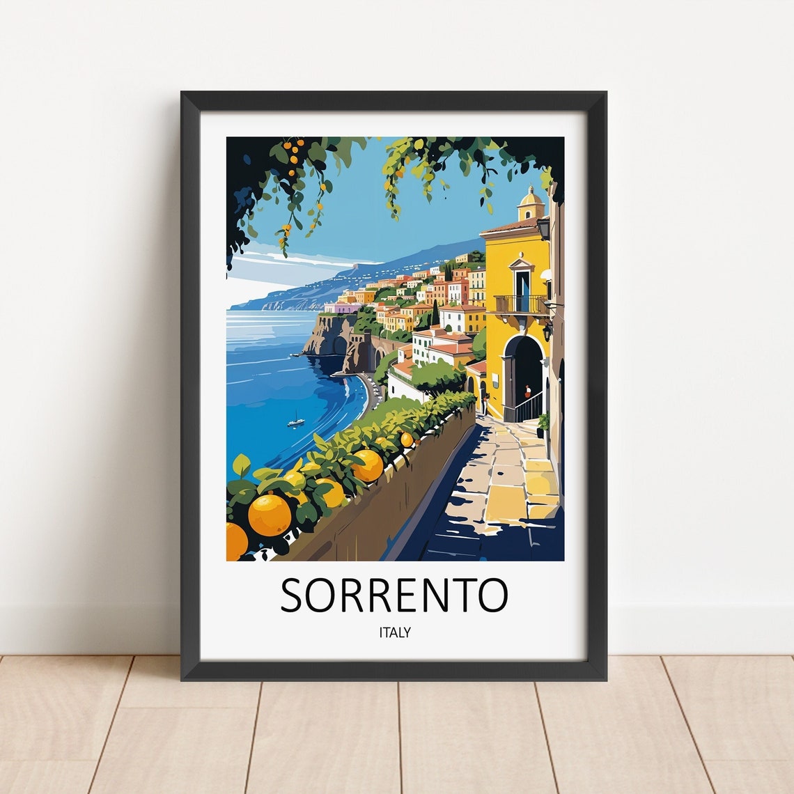 Sorrento Travel Print Wall Art Sorrento Gift Italy Poster Italy Amalfi Coast Art Lover Sorrento Poster Home Decor Wall Hanging Anniversary