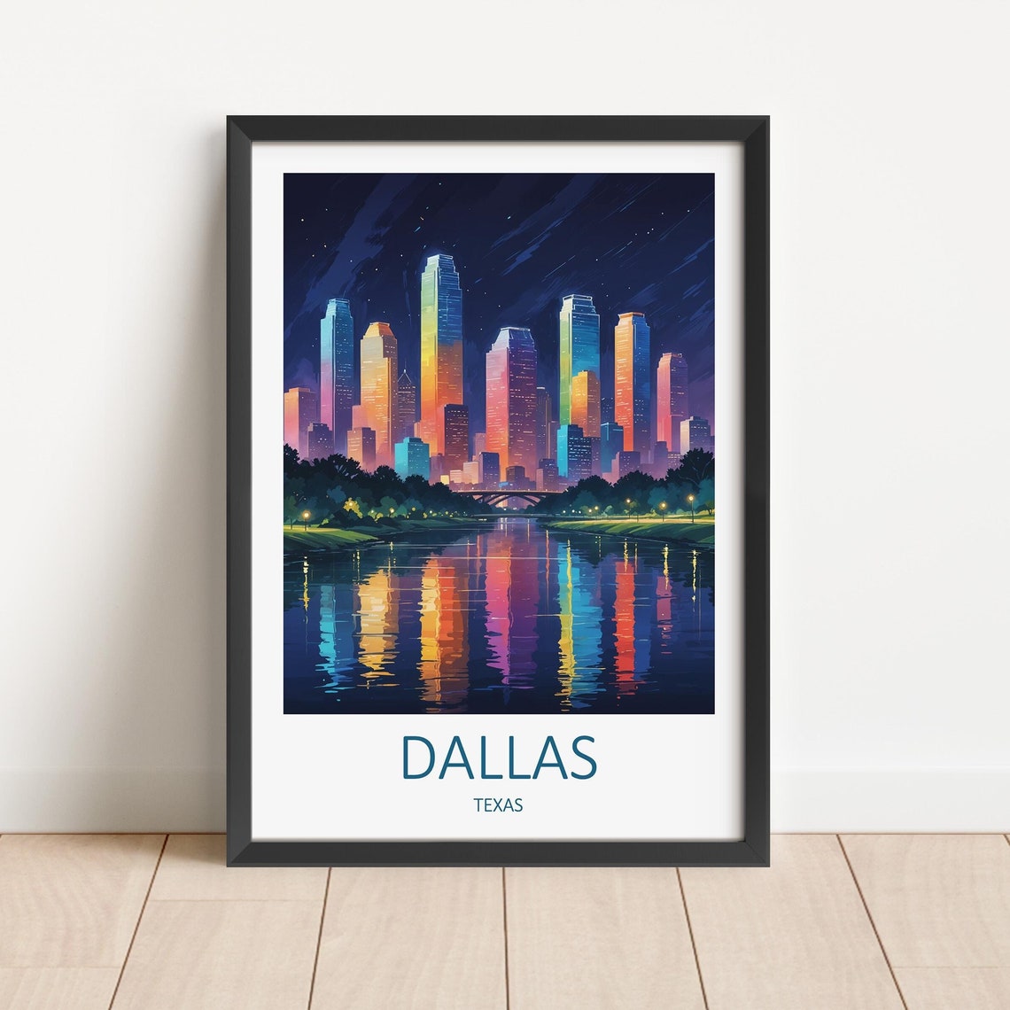 Dallas Print Texas Print Dallas Texas Poster Travel Memories Gift Dallas Texas Art Dallas United States Texas Wall Art Travel Poster