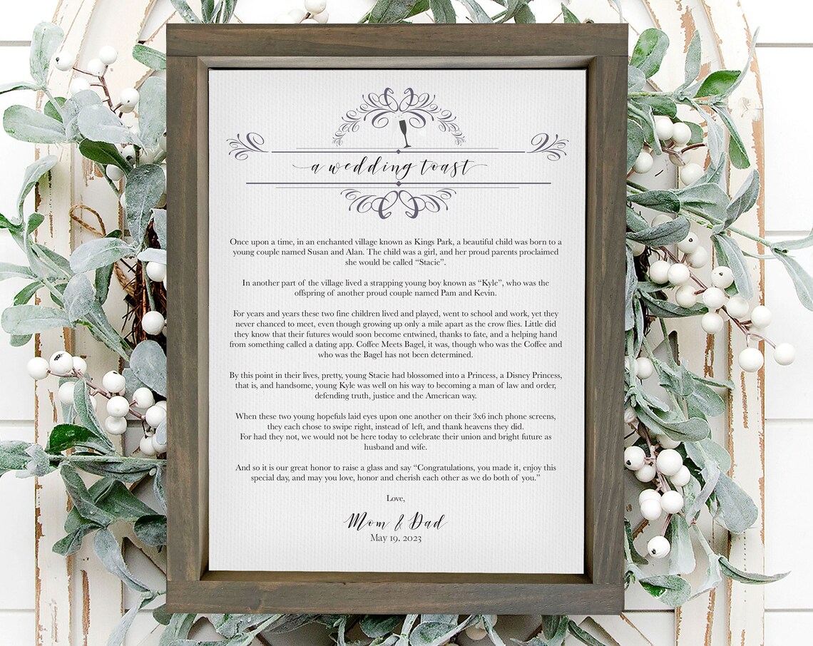 Custom Wedding Speech Keepsake, Maid Of Honor Art Print