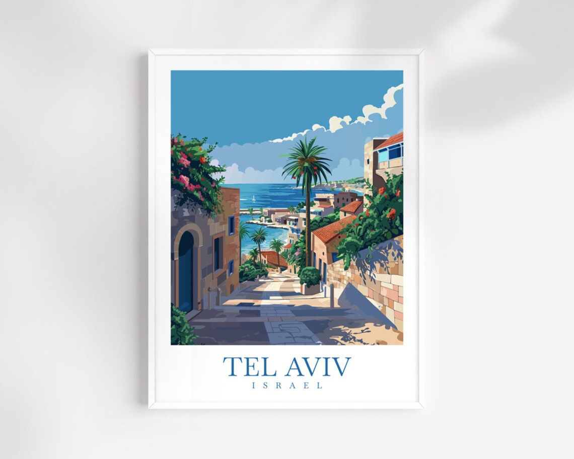 Tel Aviv Travel Poster, Israel Home Decor