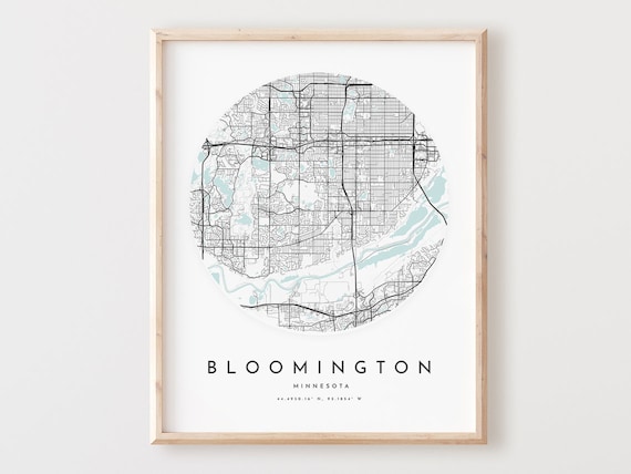 Bloomington Minnesota Map Print Modern City Wall Art