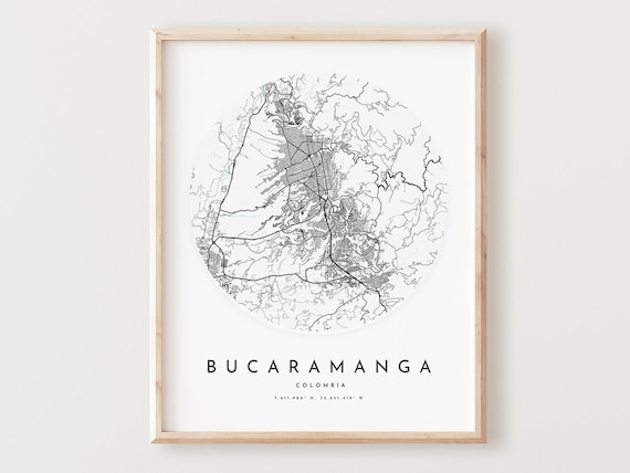 Bucaramanga Map Print City Street Wall Art