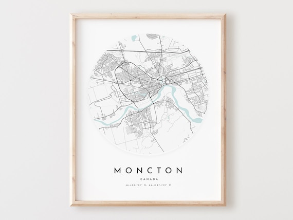 Moncton Map Print Minimalist City Street Art