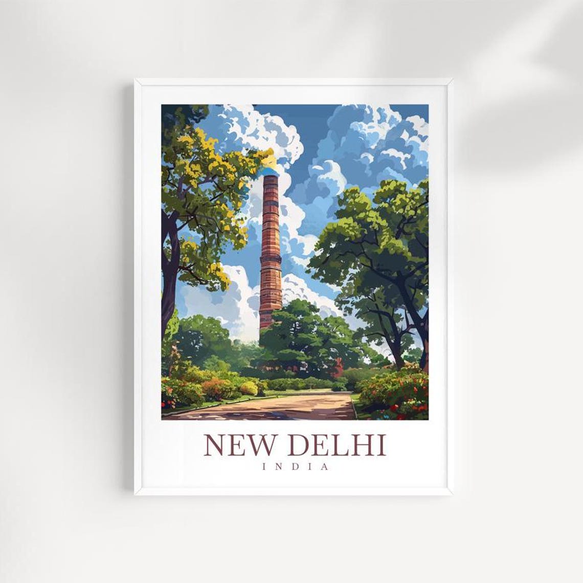 New Delhi Travel Print India Poster Wall Art Home Decoration New Delhi Gift Art Lovers Wall Art Print New Delhi India Travel Print
