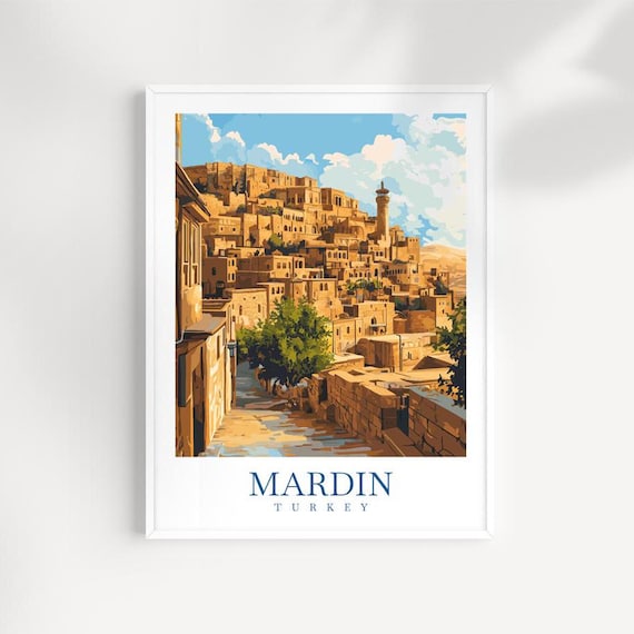 Mardin Turkey Art Print Historic Cityscape Travel Poster