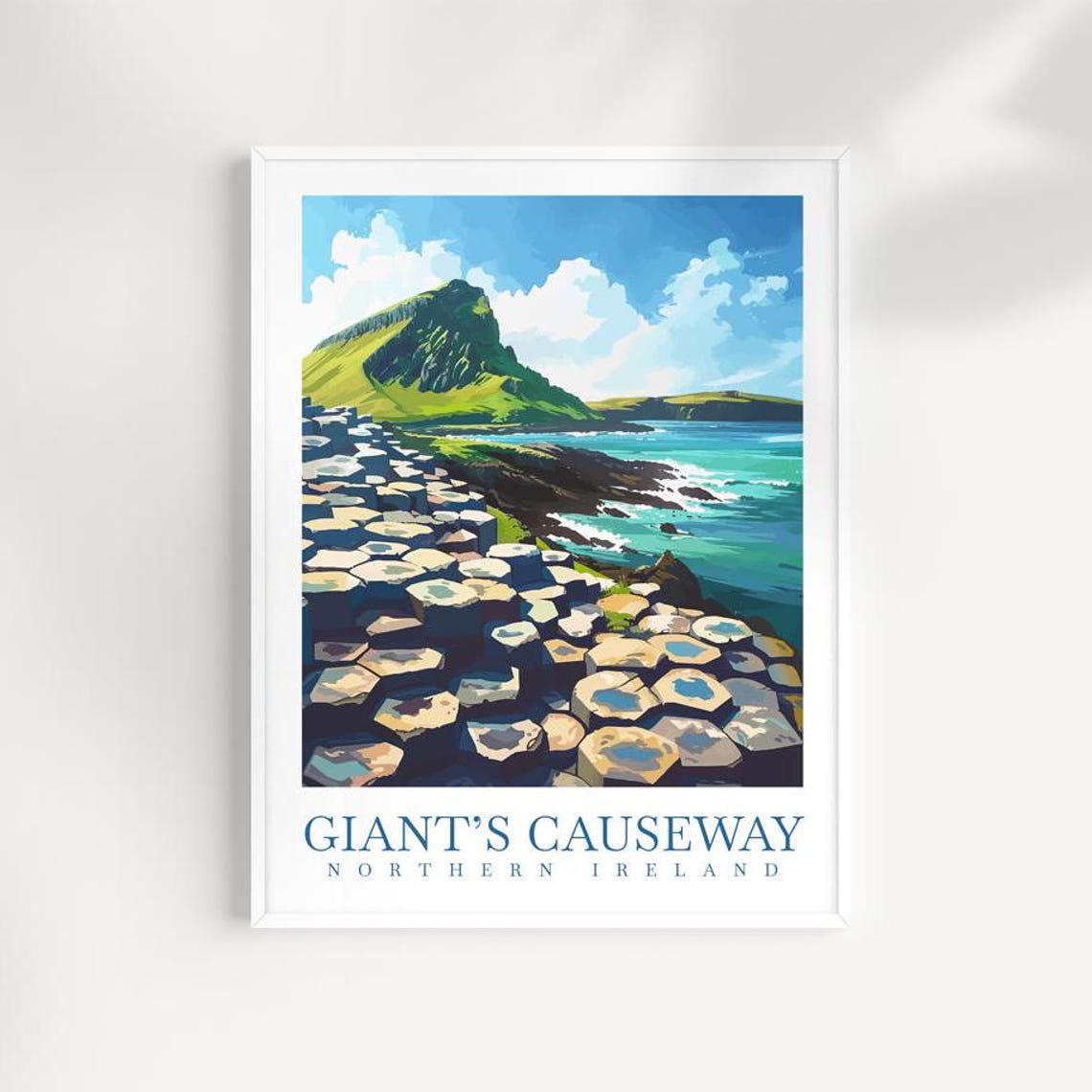 Giant's Causeway Northern Ireland Basalt Columns Coast Travel Poster