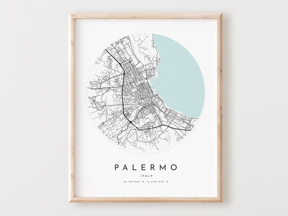 Palermo Map Print City Street Art Poster
