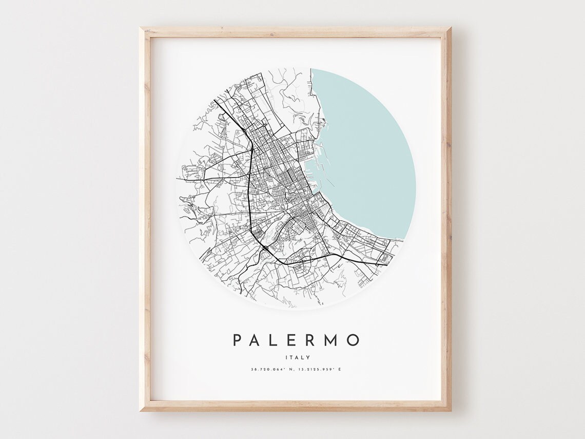 Palermo Map Print City Street Art Poster