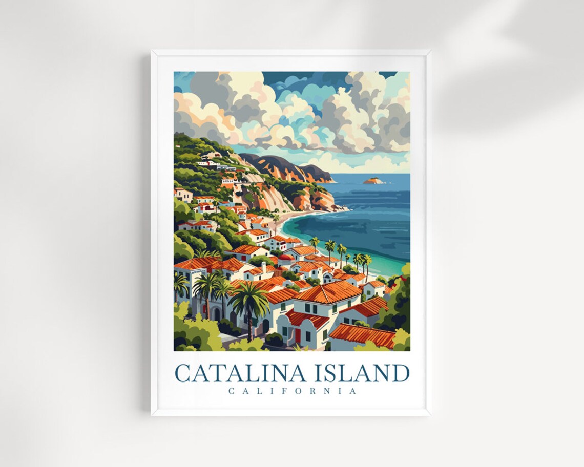 Catalina Island Travel Print Wall Art Catalina Island Wall Hanging Home Dcor Catalina Island Gift Art Lovers California Art Lover Gift