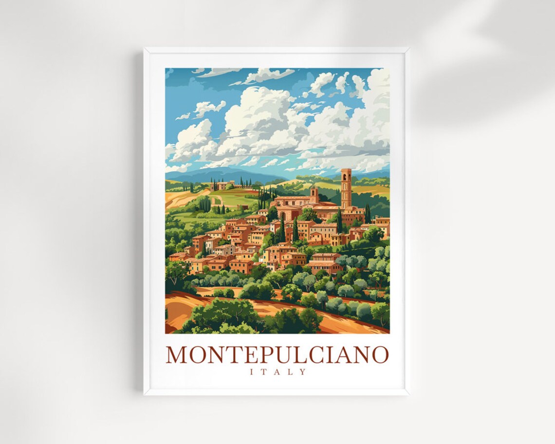 Montepulciano Travel Poster, Italy Wall Decor