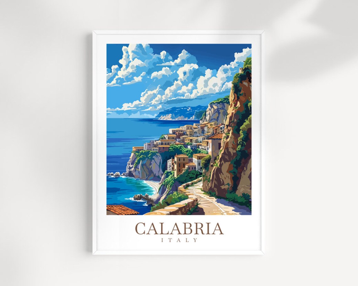 Calabria Travel Print Wall Art Calabria Italy Wall Hanging Home Decor Calabria Gift Art Lovers Wall Art Print Calabria Italy Art Gift