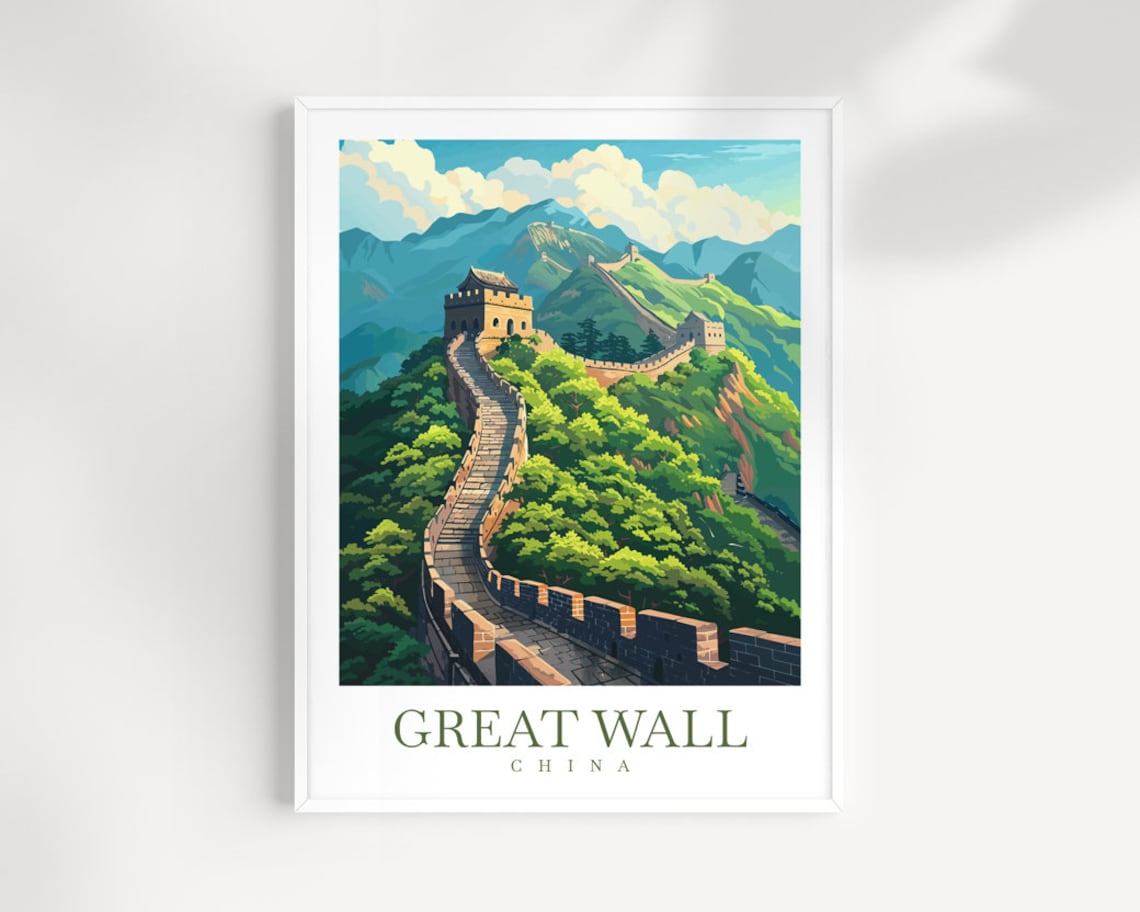 Great Wall Of China Travel Poster, China Visit