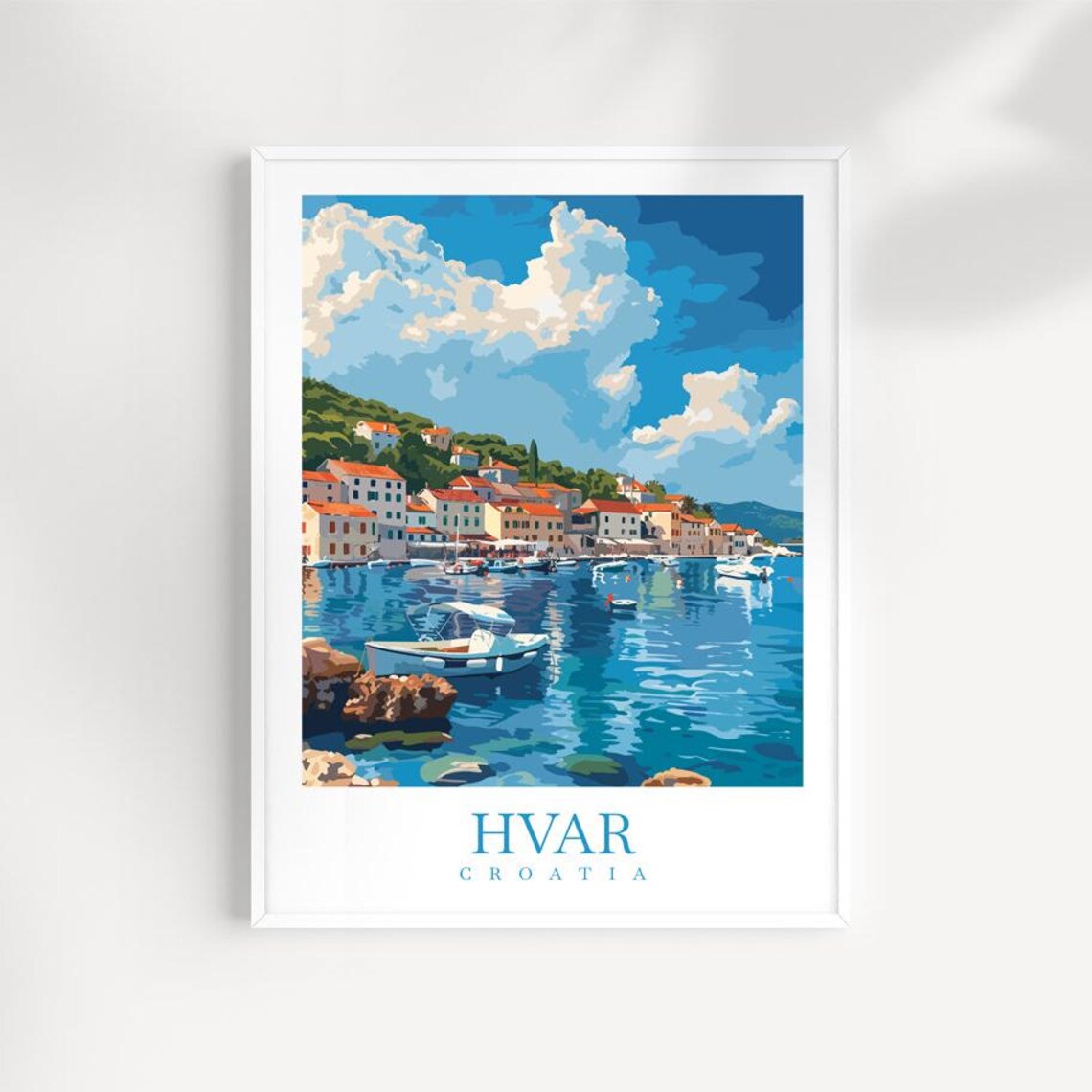 Hvar Travel Poster, Croatia Wall Art Print