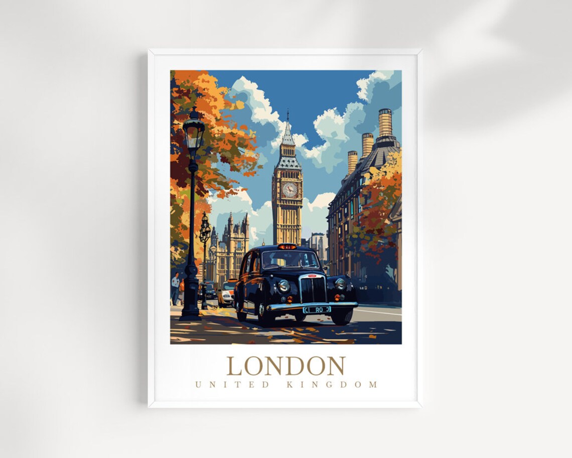 England City Travel Print Wall Art London Wall Hanging Home Dcor London Gift Art Lovers England Art Lover Gift London Traveler Gift