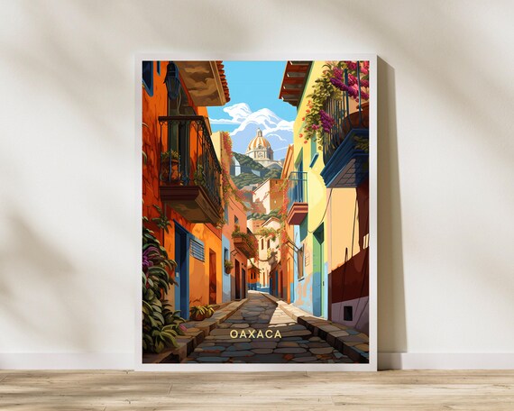 Oaxaca Mexico Travel Print Poster Wall Art Vintage Decor