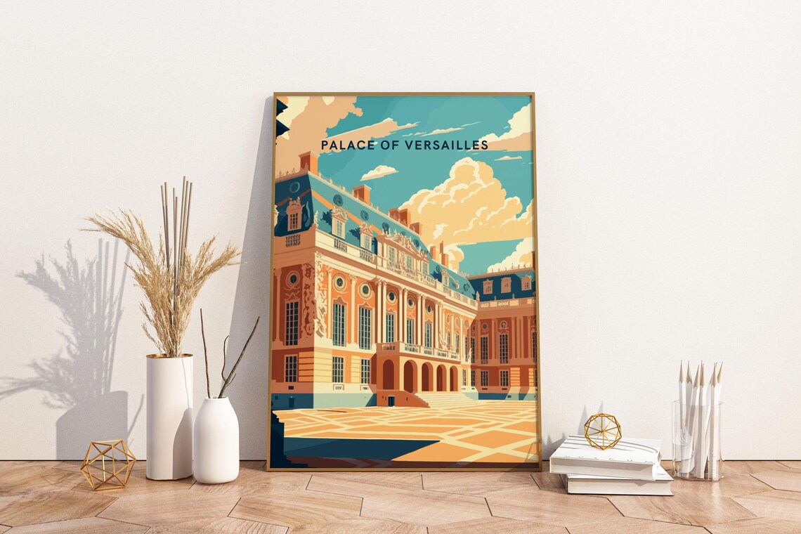 Palace of Versailles Grand Facade Travel Art Print of France