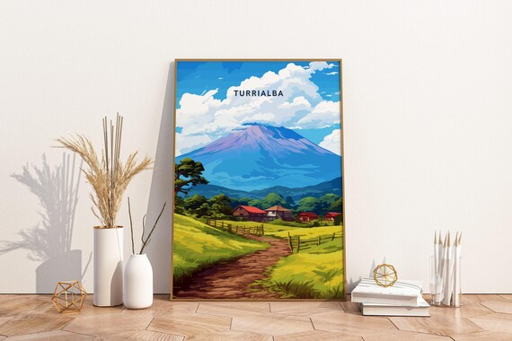 Turrialba Costa Rica Travel Print Poster Wall Art Vintage Trave