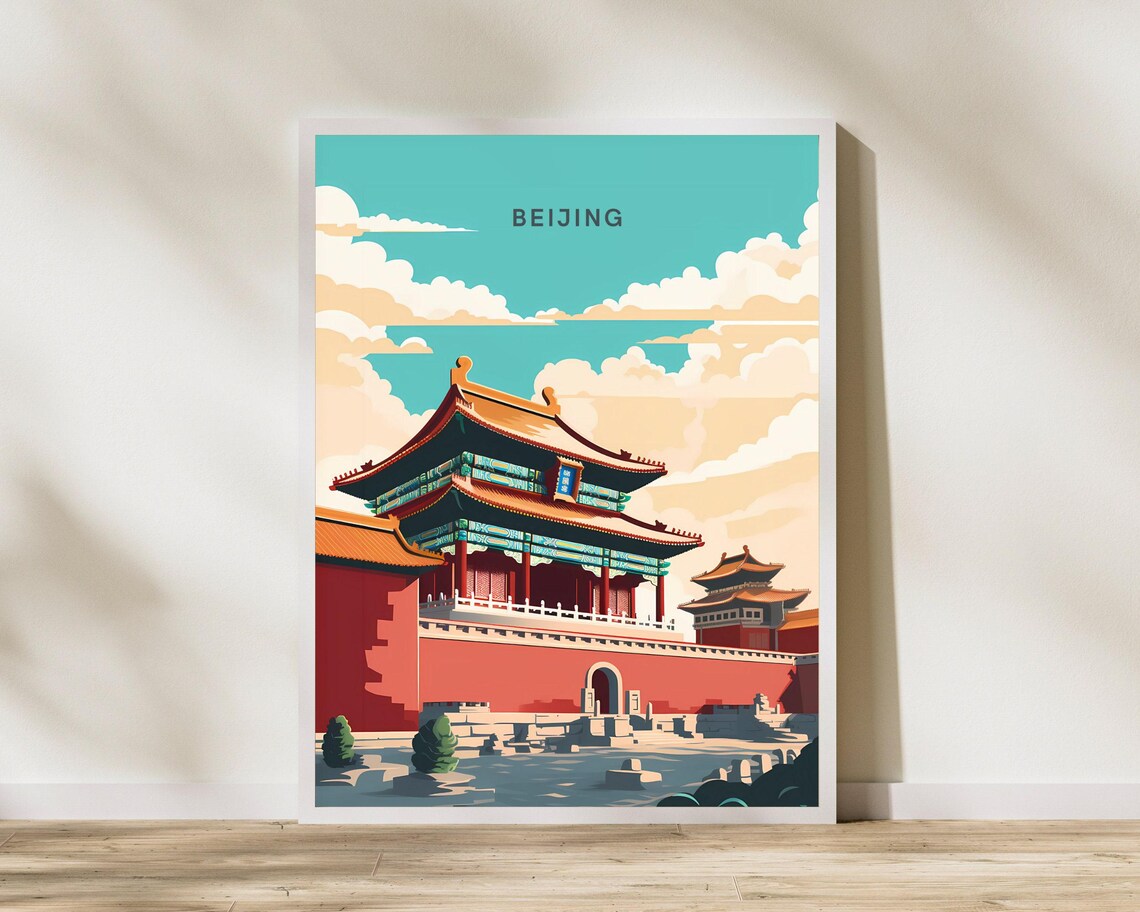 Forbidden City Beijing Imperial Palace China Landmark Travel Poster
