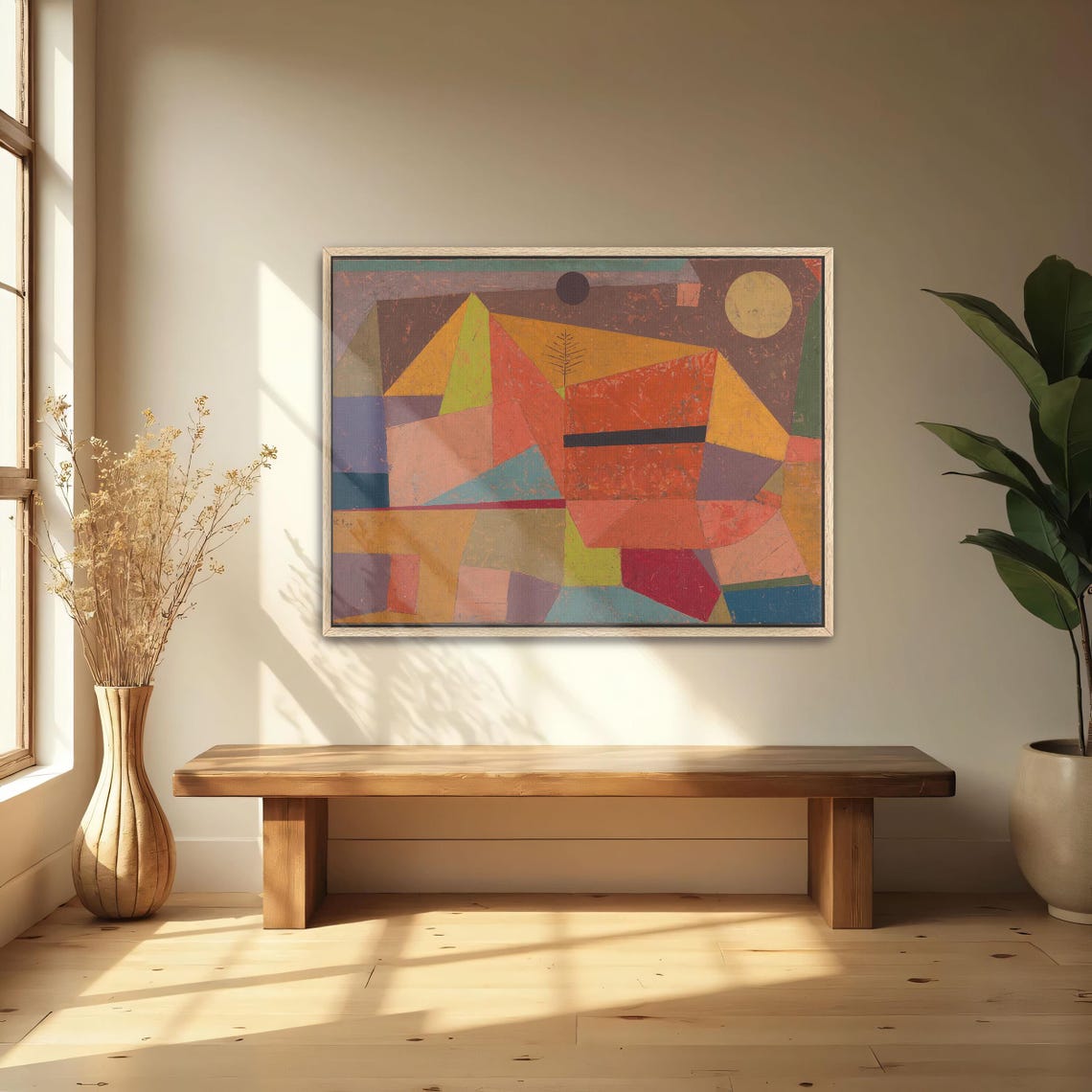 Paul Klee Framed Print Abstract Geometric Landscape With Sun And Tree Geometric Print Green And Blue Geometric Wall Art - Image 4