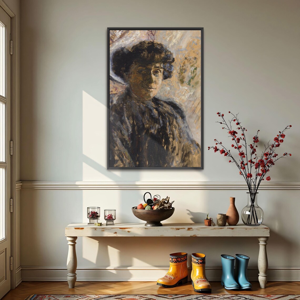 Woman In Black Dress Impressionist Portrait Oil Painting Poster - Image 3