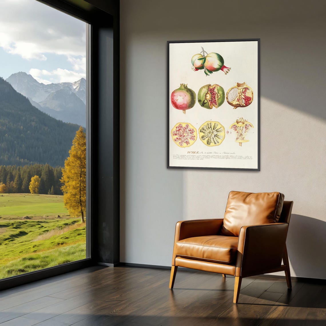 Pomegranate Punica Vintage Botanical Illustration Plate Poster - Image 3
