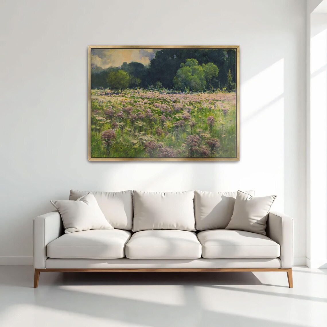Wildflower Meadow at the Forest Edge Impressionist Scene Poster