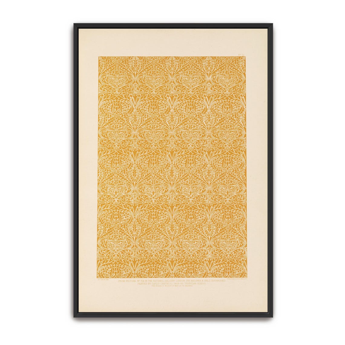 Gold Filigree Floral Pattern Ornamental Vintage Wallpaper Poster