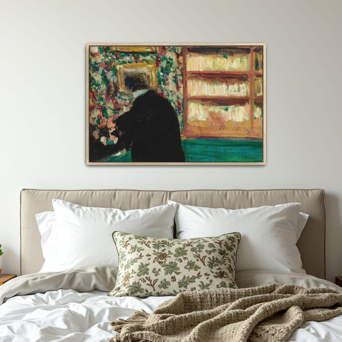 Man in Black Coat Standing Before the Bookcase Interior Art Poster - Image 5