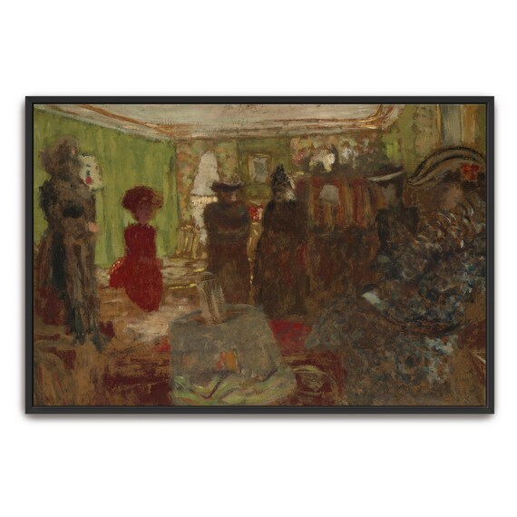 Post Impressionist Parlor Gathering Of Women In Green Light Poster