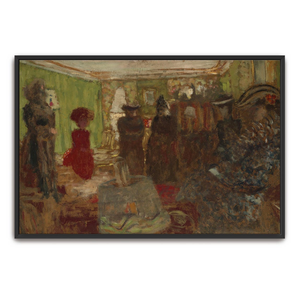 Post Impressionist Parlor Gathering Of Women In Green Light Poster